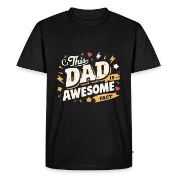 This dad is the best, that's a fact. Cool - Men's Premium Organic T-Shirt - black - Front - Nico (187cm)