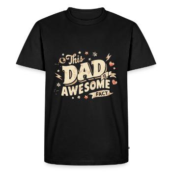 This dad is the best, that's a fact. Cool - Men's Premium Organic T-Shirt - black - Front - Nico (187cm)