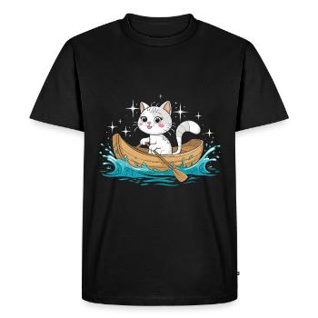 Un pédalo pour chat - T-shirt Premium bio Homme - noir - Devant - Nico (187cm)