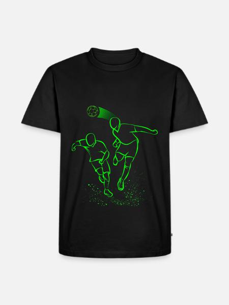 Fußball Neon Fußballer Shirt - Männer Premium Bio T-Shirt - Schwarz