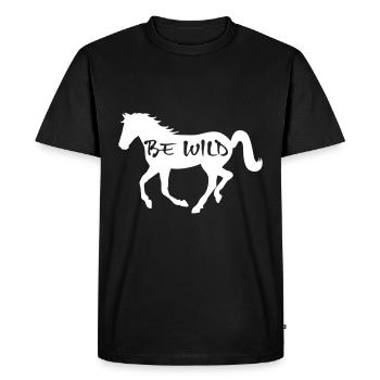 Horse Be Wild Rider Horse Fool Riding Gift - Men's Premium Organic T-Shirt - black - Front - Nico (187cm)