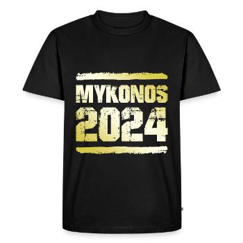 Mykonos 2024 Médaille d’or - T-shirt Premium bio Homme - noir - Devant - Nico (187cm)