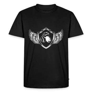grain de café Armoiries Café - T-shirt Premium bio Homme - noir - Devant - Nico (187cm)