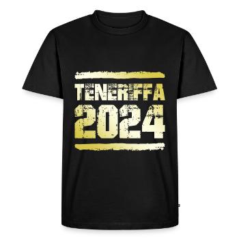 Tenerife 2024 Or - T-shirt Premium bio Homme - noir - Devant - Nico (187cm)