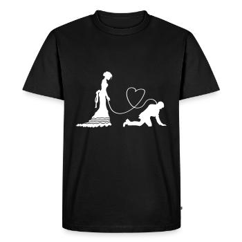 Wedding Newlyweds Heart Funny - Men's Premium Organic T-Shirt - black - Front - Nico (187cm)