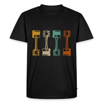 Mécanicien de voitures rétro - T-shirt Premium bio Homme - noir - Devant - Nico (187cm)