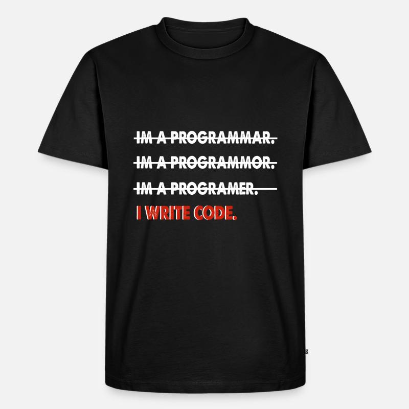 Programmierer Coder lustig Geschenk - Männer Premium Bio T-Shirt - Schwarz