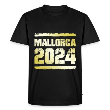 Majorque 2024 Or - T-shirt Premium bio Homme - noir - Devant - Nico (187cm)