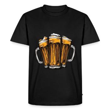 Beer Team Beer Glasses - Men's Premium Organic T-Shirt - black - Front - Nico (187cm)