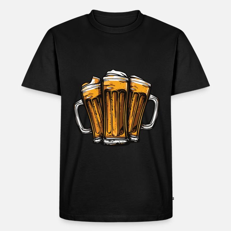 Bier Team Biergläser - Männer Premium Bio T-Shirt - Schwarz