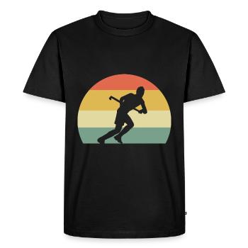 Girl Field Hockey -Spieler Athlet Hockey -Spieler - Männer Premium Bio T-Shirt - Schwarz - Vorne - Nico (187cm)