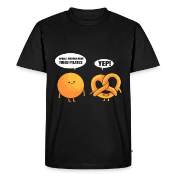 Entraîneur de fitness Pilates drôle - T-shirt Premium bio Homme - noir - Devant - Nico (187cm)