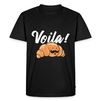 Amateur de croissants, machine à pain - T-shirt Premium bio Homme - noir - Devant - Nico (187cm)