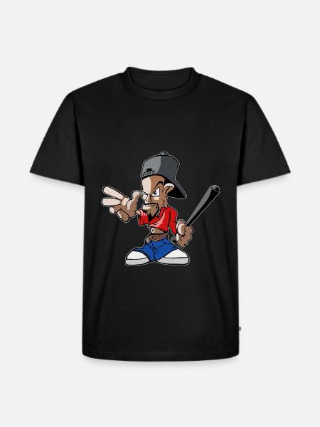 Gangster Graffiti - Männer Premium Bio T-Shirt - Schwarz