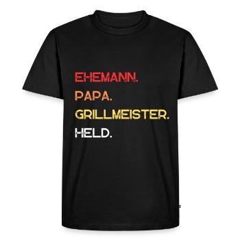 Husband dad grill master hero cool gift idea - Men's Premium Organic T-Shirt - black - Front - Nico (187cm)