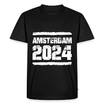 Amsterdam 2024 Team - Men's Premium Organic T-Shirt - black - Front - Nico (187cm)