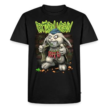 Extrêmement végétalien - T-shirt Premium bio Homme - noir - Devant - Nico (187cm)