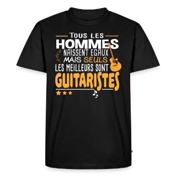 Guitariste Guitare Musique Humour Musicien Noël - T-shirt Premium bio Homme - noir - Devant - Nico (187cm)