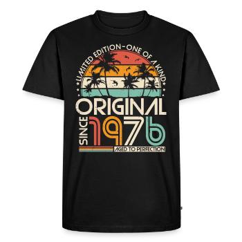 Original 1976 Vintage Anniversaire Rétro - T-shirt Premium bio Homme - noir - Devant - Nico (187cm)