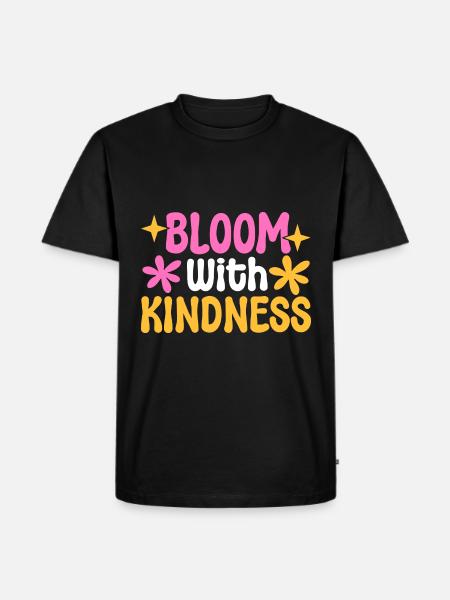 Bloom With Kindness Prediger - Männer Premium Bio T-Shirt - Schwarz