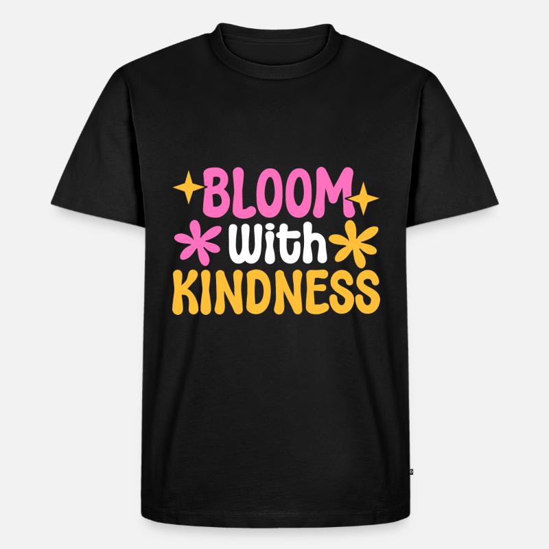 Bloom With Kindness Prediger - Männer Premium Bio T-Shirt - Schwarz