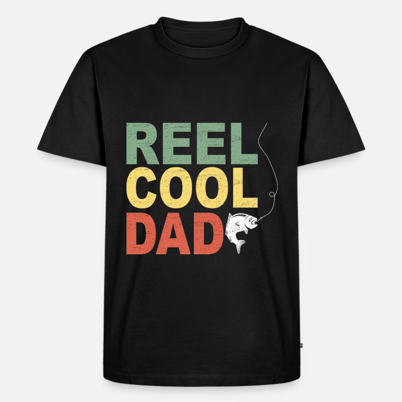Fischen Dad Geschenkidee - Männer Premium Bio T-Shirt - Schwarz