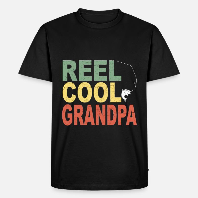 Fischen Opa Geschenkidee - Männer Premium Bio T-Shirt - Schwarz
