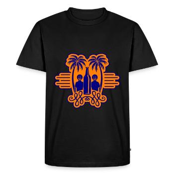 Palm Trees Beach Holiday Party - Men's Premium Organic T-Shirt - black - Front - Nico (187cm)