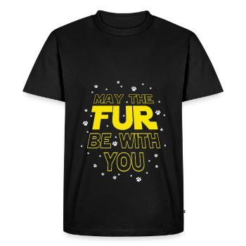 Que la fourrure soit avec toi - Cat Stars Paws - T-shirt Premium bio Homme - noir - Devant - Nico (187cm)