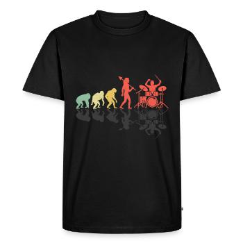 Drummer Evolution Drum Music Lover Drumming Drumme - Men's Premium Organic T-Shirt - black - Front - Nico (187cm)