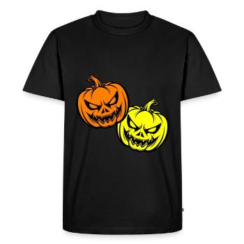 Halloween Creepy Pumpkin Face - Men's Premium Organic T-Shirt - black - Front - Nico (187cm)
