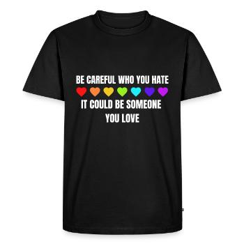 LGBTQ Love Heart Pride Month Gay Parade Rainbow - Men's Premium Organic T-Shirt - black - Front - Nico (187cm)