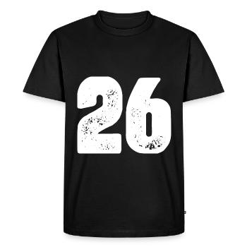 26 Maillot numéro - T-shirt Premium bio Homme - noir - Devant - Nico (187cm)