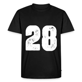 Maillot 28 numéro - T-shirt Premium bio Homme - noir - Devant - Nico (187cm)