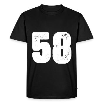 58 Maillot numéro - T-shirt Premium bio Homme - noir - Devant - Nico (187cm)
