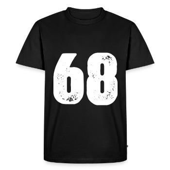 68 Maillot numéro - T-shirt Premium bio Homme - noir - Devant - Nico (187cm)