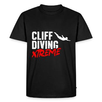 Retro Graphic Cliff Diver Cliff Diving Tombstoning - Men's Premium Organic T-Shirt - black - Front - Nico (187cm)