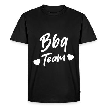 BBQ Grill Team Heart Love - Men's Premium Organic T-Shirt - black - Front - Nico (187cm)