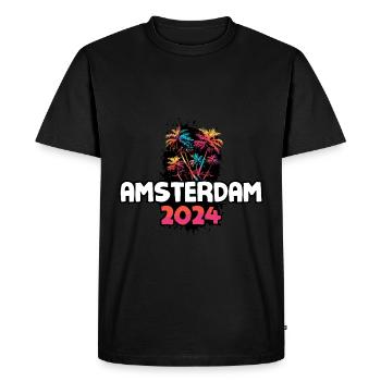 Amsterdam 2024 Holiday Trip Colorful - Men's Premium Organic T-Shirt - black - Front - Nico (187cm)