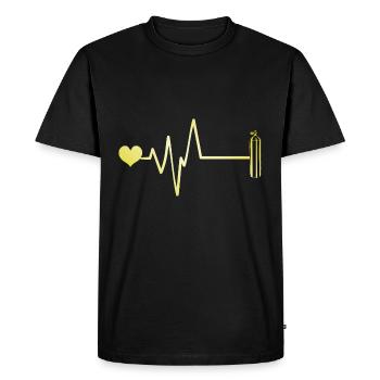 Plongée à l’oxygène Pouls cardiaque - T-shirt Premium bio Homme - noir - Devant - Nico (187cm)