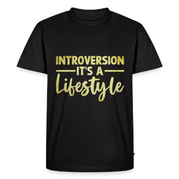 Introversion It's A Lifestyle Sayings For - Men's Premium Organic T-Shirt - black - Front - Nico (187cm)