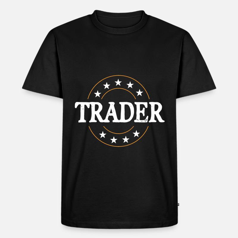 Trader Beruf - Männer Premium Bio T-Shirt - Schwarz