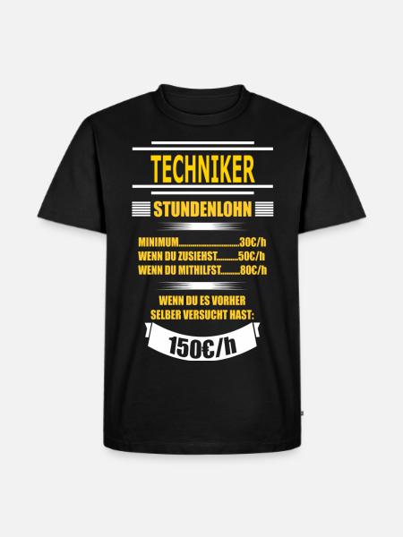 TECHNIKER - Männer Premium Bio T-Shirt - Schwarz