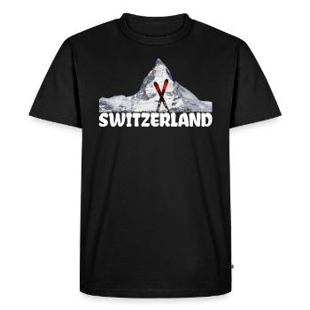Ski Matterhorn Switzerland mountaineer snow lovers - Men's Premium Organic T-Shirt - black - Front - Nico (187cm)