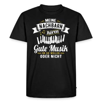 Klavier Pianist Meine Nachbarn Piano Musiker - Männer Premium Bio T-Shirt - Schwarz - Vorne - Nico (187cm)