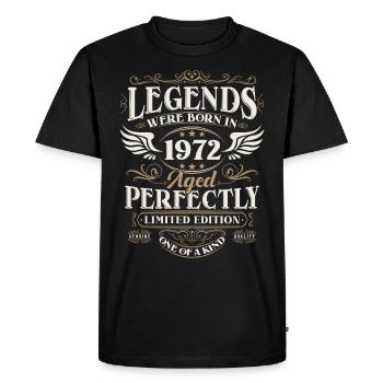 1972 Born Legends Birthday Gift - Men's Premium Organic T-Shirt - black - Front - Nico (187cm)