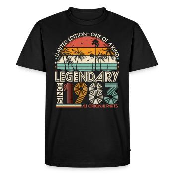 1983 Vintage Vintage Retro Cadeau d’anniversaire - T-shirt Premium bio Homme - noir - Devant - Nico (187cm)