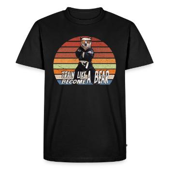 BJJ Bear in training suit - Men's Premium Organic T-Shirt - black - Front - Nico (187cm)