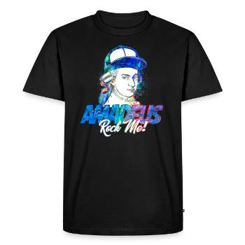 Amadeus Rock Me | Wolfgang Amadeus Mozart Classical - Men's Premium Organic T-Shirt - black - Front - Nico (187cm)