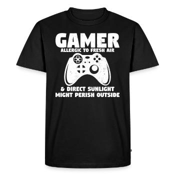 Funny gamer video games gaming - Men's Premium Organic T-Shirt - black - Front - Nico (187cm)